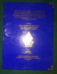 Skripsi ; Efektivitas Model Pembelajaran Think-Pair-Share [TPS] Dengan Pendekatan Metakognitif Berbasis E-Komik Terhadap Motivasi Dan Hasil Belajar Matematika Materi Pokok Limit Fungsi Pada Siswa Kelas XI Jurusan IPA MAN Kendal Tahun Pelajaran 2015/2016